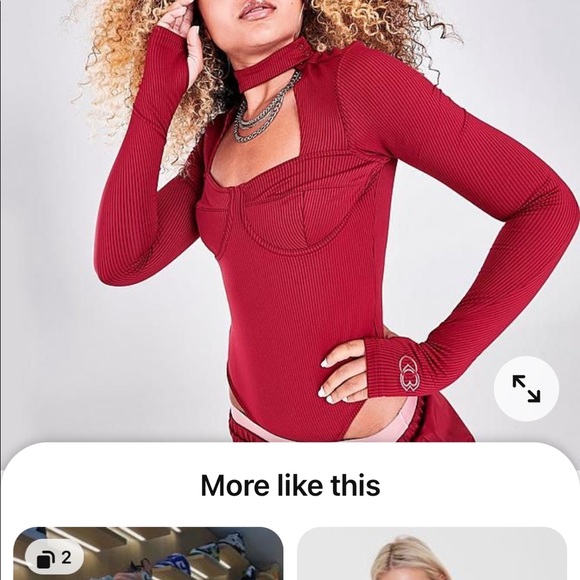 Red cardi B bodysuit - Picture 2 of 6